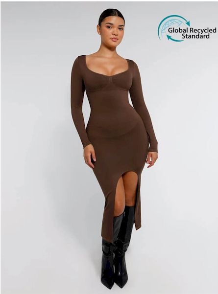 Eco-Friendly Shaping Dress with Slit