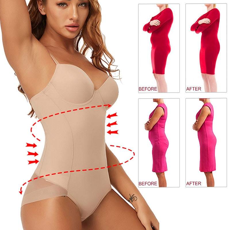 Tummy Control Body Shaper Seamless Shapewear with Built-in Bra