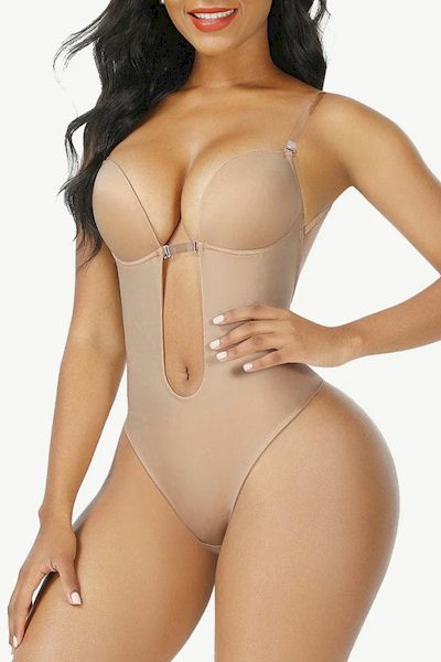 Load image into Gallery viewer, Tummy Control Bodysuit with Nubuck Shoulder Straps for a Comfortable and Confident Fit
