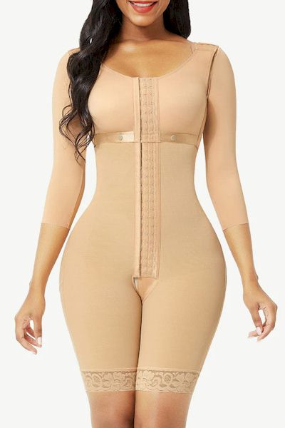 Lace Trim Body Shaper for Hourglass Figure and Post-Surgical Recovery