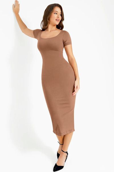 Load image into Gallery viewer, NatureSculpt Harmony - Seamless Back Slit Shaping Dress
