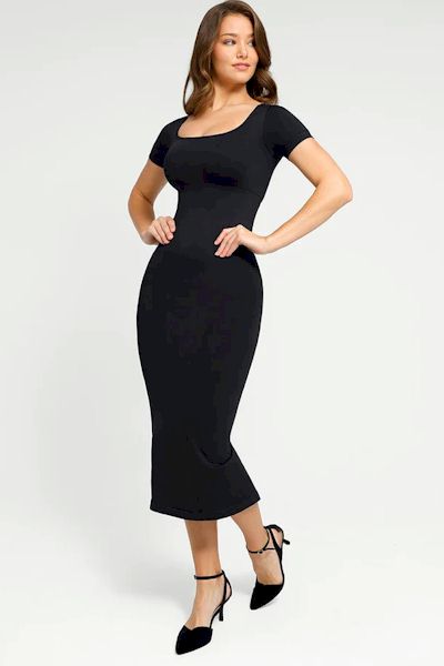 NatureSculpt Harmony - Seamless Back Slit Shaping Dress