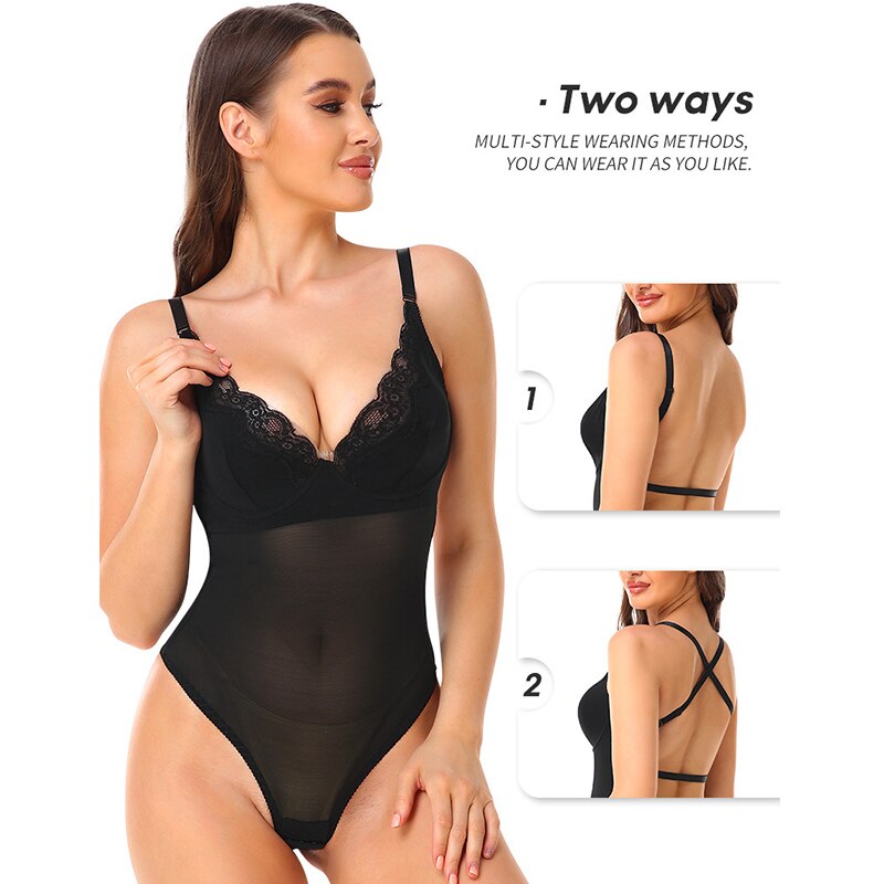 Shapewear Bodysuit Sexy Lingerie  Lace Thong Panties