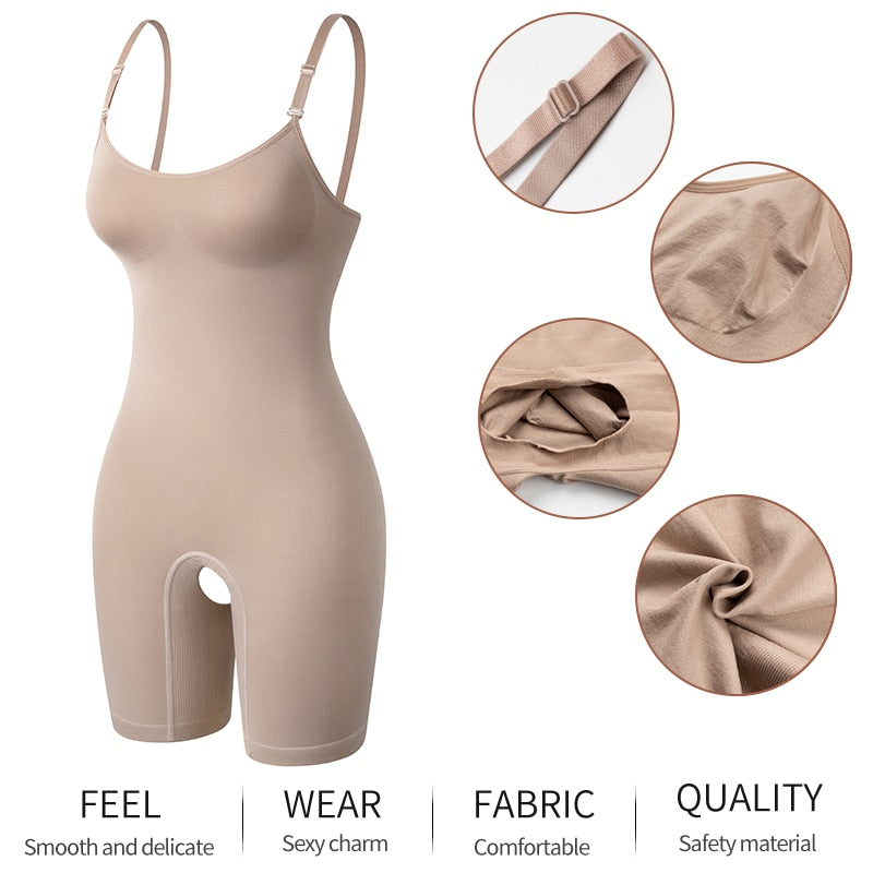 Seamless Bodysuit Butt Lifter Tummy Control Chest Enhancing Shapewear