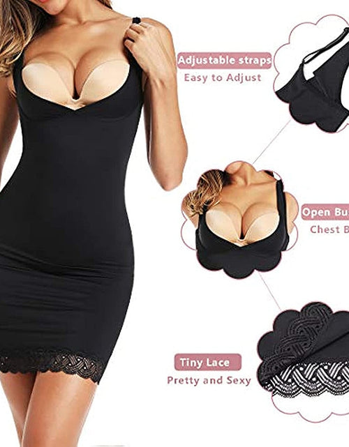 Load image into Gallery viewer, Full Slip Shapewear Dress Bodysuits with Lace Firm Control Waist Cinchers
