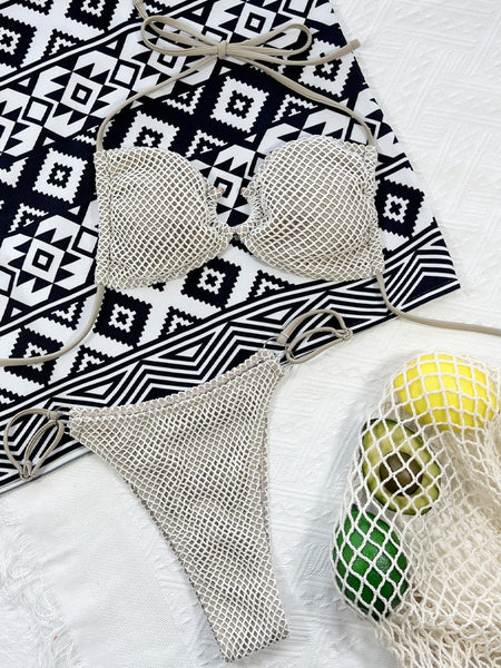 Sizzle Under the Sun: Turn Heads with the Daring Push Up Halter Thong Swimsuit