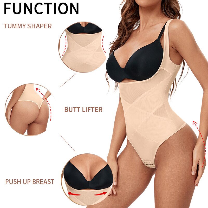 Thong Bodysuits Full BodyShaper Seamless Sexy Tummy Control Shapewear