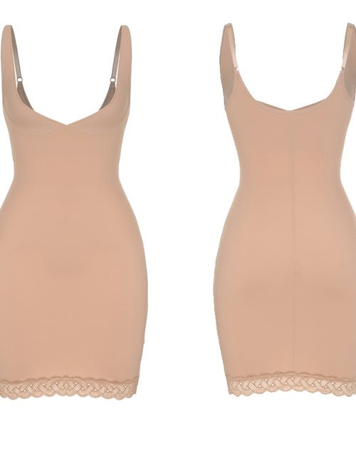 Load image into Gallery viewer, Full Slip Shapewear Dress Bodysuits with Lace Firm Control Waist Cinchers
