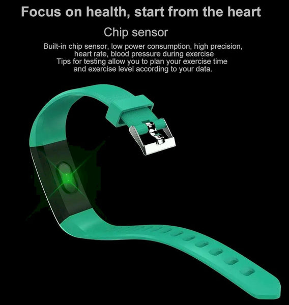 Smart Fitness Tracker Watch with Heart Rate &amp; Blood Pressure Monitor