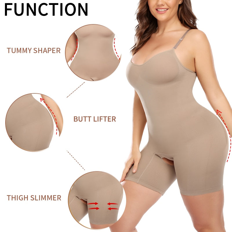 Seamless Bodysuit Butt Lifter Tummy Control Chest Enhancing Shapewear