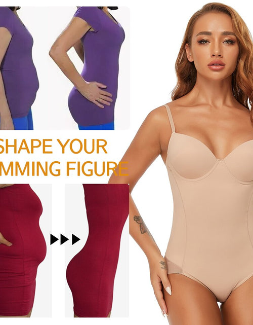 Load image into Gallery viewer, Bodysuits Full Body Shaper Built-In Bras Tummy Control Underwear
