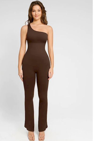 Load image into Gallery viewer, SoftCurve Harmony Jumpsuit - Seamless Shaping with Flared Legs
