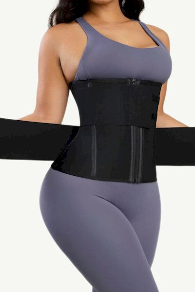 Load image into Gallery viewer, Hourglass Allure: Steel Boned Double Layer Tummy Control Waist Trainer
