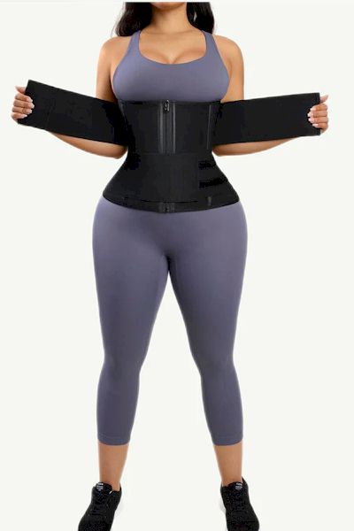 Hourglass Allure: Steel Boned Double Layer Tummy Control Waist Trainer