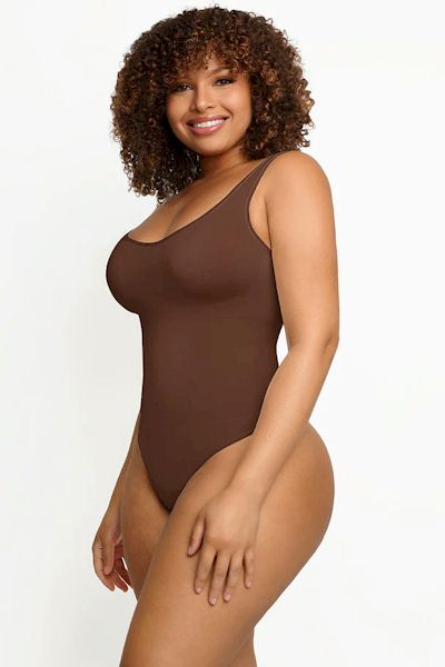 Eco-Luxe Confidence: Belly Control Thong Bodysuit for Timeless Beauty