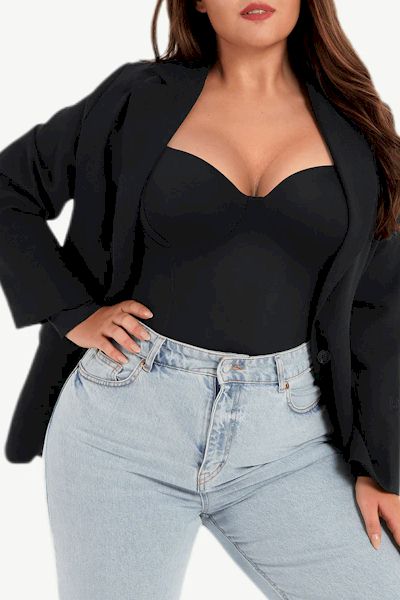 Premium Soft Fabric Bodysuit: Enhance Your Curves and Add Vintage Flair