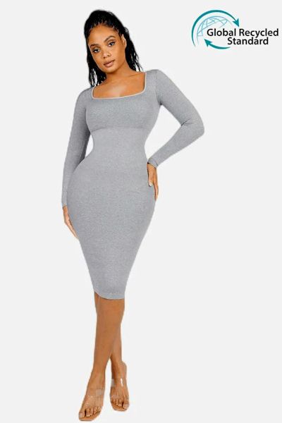 From Day to Night: Seamless Square Neck Shaper Dress for Effortless Style