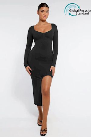 Eco-Friendly Shaping Dress with Slit