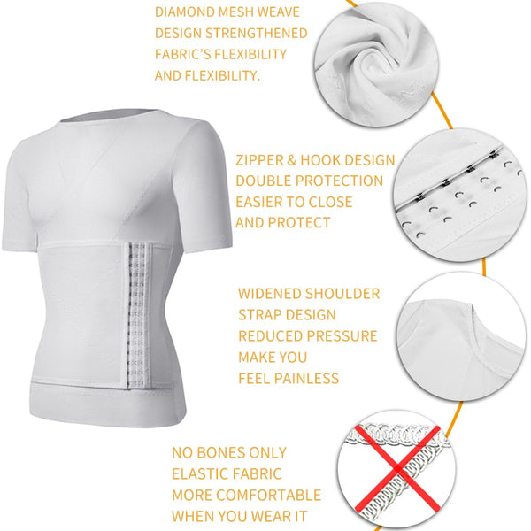 Mens Body Shaper Compression Shirts Abdomen Shapewear Tummy Slimming