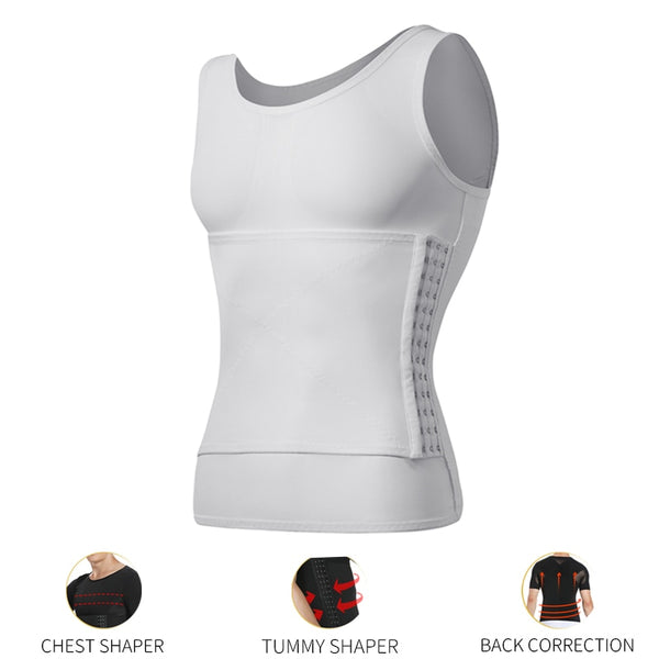 Mens Body Shaper Compression Shirts Abdomen Shapewear Tummy Slimming