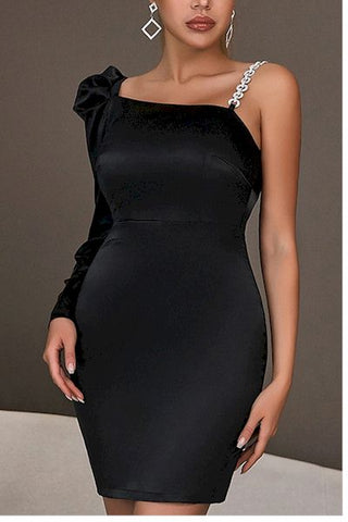 Sexy One Shoulder Bodycon Mini Prom Dress