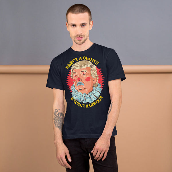 Elect A Clown - Expect A Circus Dump Trump Navy T-Shirt