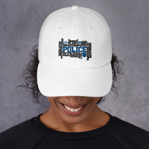 Police Word Art Dad hat