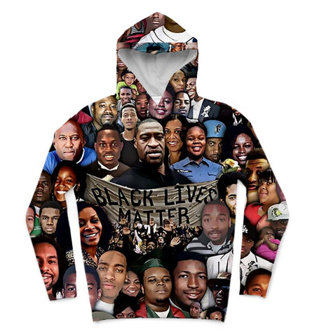 REAL American SIZE 2 styles black lives matter collage  Sublimation Printing Hoody  Hoodies Plus size 5xl 6xl
