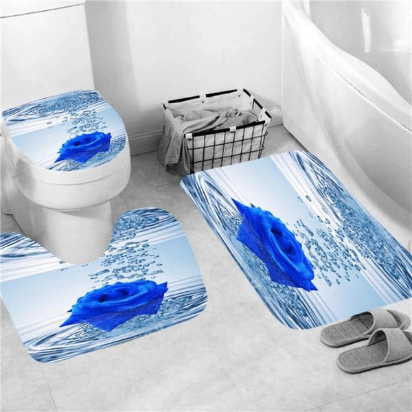 Radiant Blue, Red, Pink, Rose Shower Curtain with Hooks